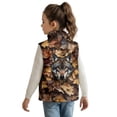 thumbnail image 3 of Pzuqiu Camo Hunting Wolf Boys Zip Up Sleeveless Vest Size 5-6 Casual Fall Winter Warm Outerwear With Pockets Toddler Boy Clothes Fall Outerwear Versatile for Boys Teens Youth, 3 of 7