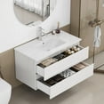 thumbnail image 2 of 36-inch Bathroom Vanity with Sink, Modern Vanity with 2 Soft-Close Drawers, Handle-Free Glossy White Cabinet, Easy Assembly Bathroom Storage Solution, 2 of 8