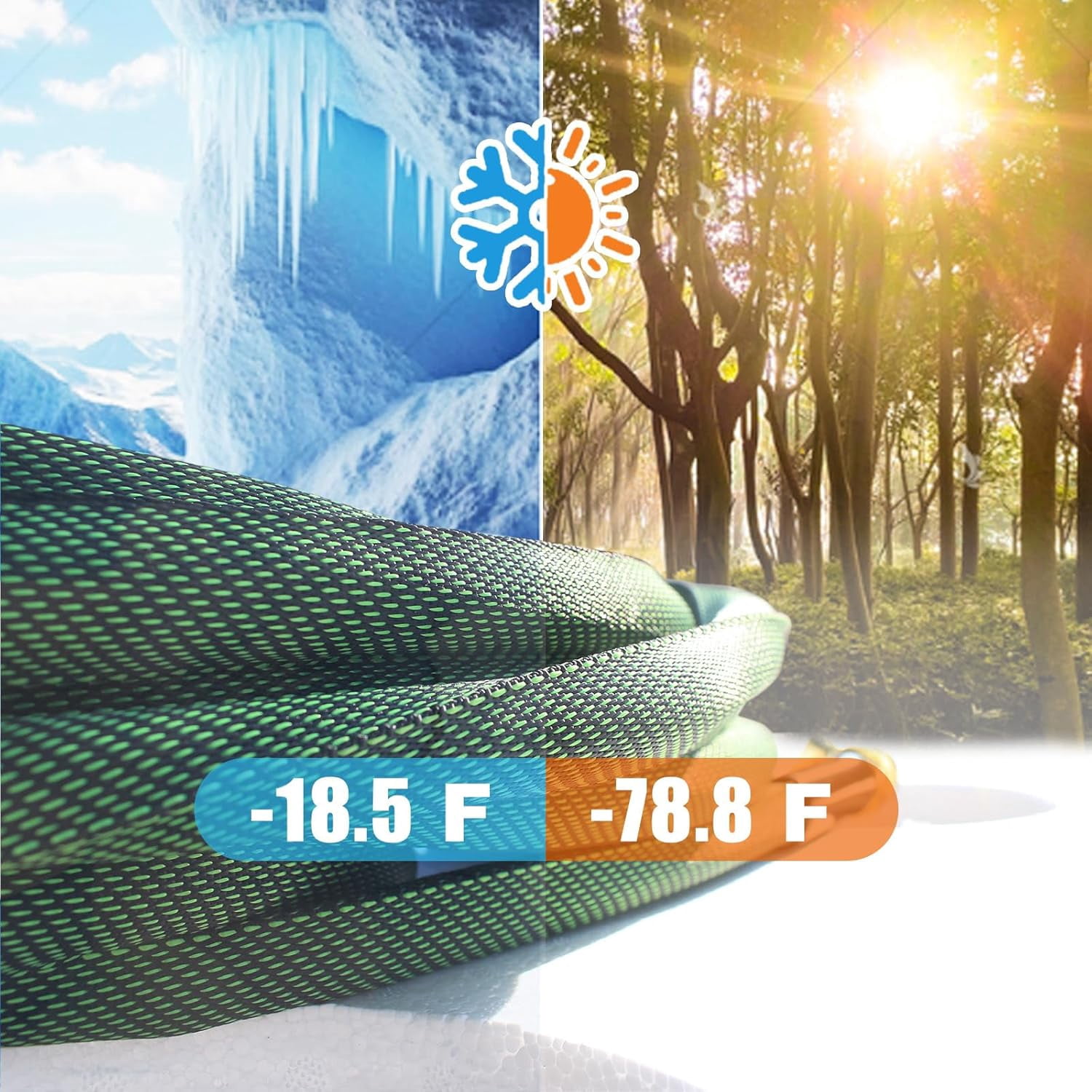 Non-Expandable Garden Hose 50ft, 10 Function Nozzle, Lightweight   Rust Proof for Yard - 2025 Model