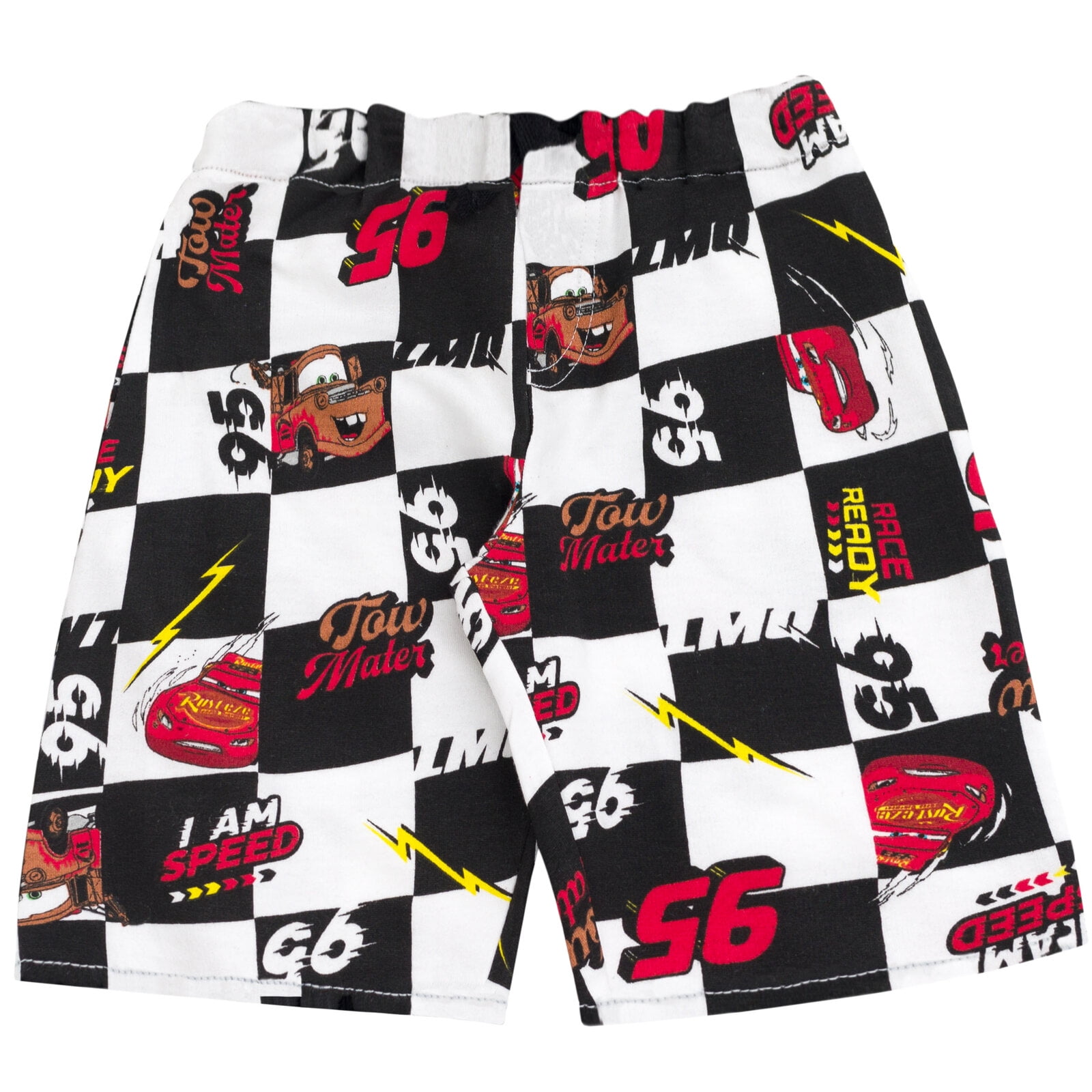 Disney Cars Little Boys' 2-Piece T-Shirt and Shorts Set Checkerboard McQueen