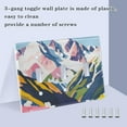 thumbnail image 3 of Yayeee Toggle Light Switch Wall Plate 2-Gang 4.56"x4.48" Decorative Outlet Cover, Abstract Mountain, 3 of 7