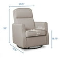 thumbnail image 4 of Pemberly Row Fabric Slim Nursery Glider Swivel Rocker Chair in Cream, 4 of 7