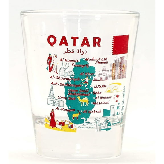 Qatar Landmarks and Icons Collage Shot Glass