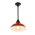 thumbnail image 2 of JONATHAN Y Jasper 12.25" 1-Light Farmhouse Industrial Indoor/Outdoor Iron LED Pendant, Red, 2 of 6