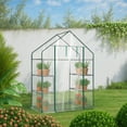 thumbnail image 4 of Ktaxon Mini Walk-in Greenhouse with PVC Cover, 4-Tier Indoor Outdoor Plant House for Garden Backyard, 56 x 29 x 77 Inches, Transparent, 4 of 10