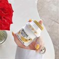 thumbnail image 3 of AirPods 1/2 Case, Creative Drink Milk Yoghurt Bottle Shape TPU Silicone Cover Protective AirPods Case Skin for Apple AirPods 1&2 +Keychain -Yellow Ban, 3 of 4