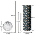 thumbnail image 5 of 20oz Blue Highland Cow Flower Pattern Skinny Tumblers Stainless Steel Tumbler with Lid and Straw,Vacuum Insulated Double Wall Travel Tumbler Cups with Cleaning Brush for Coffee,Tea, 5 of 6