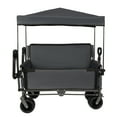 thumbnail image 6 of Olurrisa 3-in-1 Folding Wagon Cart with Bench Seat & Canopy & Storage, 500lbs Heavy-Duty, 180L Capacity, All-Terrain Wagon for Camping, Beach, Sports, & Garden, Gray, 6 of 7