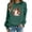 Dark Green, variant on Sweatshirt for Women Oversized Halloween Fall Ghost Pumpkin Floral Graphic Long Sleeve Pullover Crew Neck Streetwear Y2K Casual Loose Fit Top Beige L