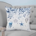 thumbnail image 4 of Blue Eucalyptus Coastal 16x16 Pillow Covers Set of 2, Beach Starfish Jellyfish Throw Pillow Covers Decorative Couch Cushion Case, Microfiber Square Pillowcases for Bedroom Car Living Room, 4 of 7