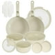 thumbnail image 1 of Bateria de Cocina,Sartenes Antiadherentes,Juego de ollas y sartenes 15 Piezas,mango desmontable,Juego de Utensilios de Cocina de Inducción de Color Blanco, 1 of 7
