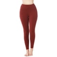 thumbnail image 1 of Women & Plus Stretch Workout Running Tight Leggings with Wide Waistband & Pockets (Fired Brick, XL), 1 of 1