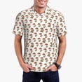 thumbnail image 3 of Balery Mushroom Printed Men’s Short Sleeve Polo Shirt, Midweight Men's Shirt,Golf Polo shirts -Large, 3 of 9