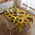thumbnail image 2 of Green Leaf Sunflower Pattern Rectangle Tablecloth 60"x84",Waterproof Polyester Rectangle Table Cloth, Wipeable Spillproof Polyester Tablecloth for Dining, Camping, Indoor and Outdoor, 2 of 5