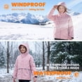 thumbnail image 3 of Kids Fleece Lined Rain Jacket Boys Girls Hooded Lightweight Windbreaker Coat for School and Outdoor Play, 3 of 8