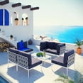 thumbnail image 3 of Modway Harmony 7 Piece Outdoor Patio Aluminum Sectional Sofa Set in White Navy, 3 of 4