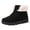 Black, variant on Women Lace up Ankle Snow Boots Plush Cuff Lined Suede Booties Non Slip Chunky Lug Sole Thermal Outdoor Winter Fashion Footwear Size 6.5