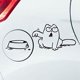 thumbnail image 1 of Adhesivo para coche gato y cuenco, varios colores, 1 of 5
