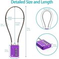 thumbnail image 2 of WWS-4 Digit Cable Combination Locks 12 inches Cable for School Gym Locker,Helmet,Filing Cabinets,Toolbox,Luggage Suitcase,knapsack,Cable 3mm Diameter,Purple(2 Pack), 2 of 4