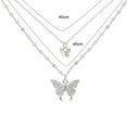 thumbnail image 6 of UDIYO Butterfly Necklace Double Layer Rust-proof Alloy Butterfly pendant Personality Fashion Clavicle Chain for Women, 6 of 7