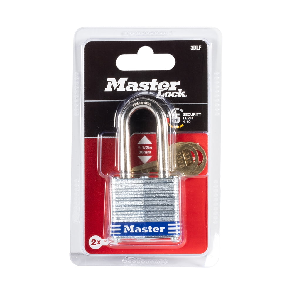 (3 pack) Master Lock Laminated Steel 1-9/16in (40mm) Padlock with Key, 1-1/2in (38 mm) Shackle