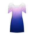 Blmnix Sexy Dresses for Women Short Sleeve Blue Trendy Mini Off The