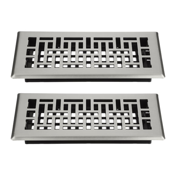 2Pack 4"x10" Floor Register, Heavy Duty Adjustable Floor Vents, Brushed Nickel