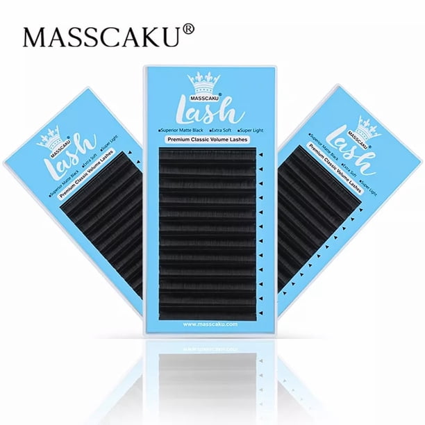 Extensiones de pestañas MASSCAKU, precio al por mayor, para salón, punta fina suave, longitud de 7-20mm, suministros para pestañas Dengxun unisex
