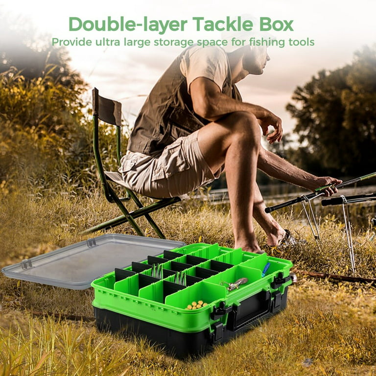 Double Layer Tackle Box, Two Level Fishing Tackle Box Organizer