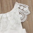 thumbnail image 3 of ITFABS Girls White Lace Romper Backless Ruffle Jumpsuit One-piece Bodysuit, 3 of 7