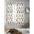 thumbnail image 5 of Christmas Trees Curtains 63 Inch Length, Sheer Curtains for Bedroom Living Room Window Winter Xmas Watercolor Pine Plants Rod Pocket Voile Drapes Kitchen Curtains Small Half Window 42"x63" 2 Panels, 5 of 7