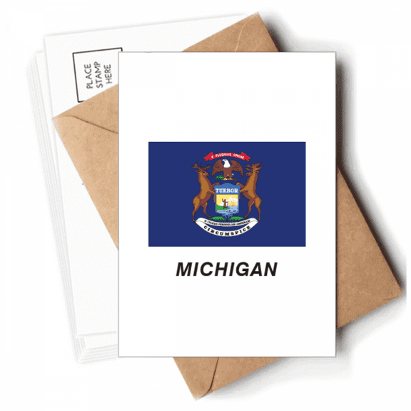 State Flag Outline Michigan Postcards Envelopes Blank Note Cards Mailing