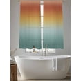 thumbnail image 4 of Burnt Orange Teal Ombre Sheer Curtains 72 Inch Length 2 Panels Set, Modern Gradient Abstract Art Voile Window Treatment Rod Pocket Curtains Sheers Drapes for Bedroom/Living Room/Kitchen 52"x72"x2, 4 of 7