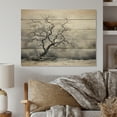 thumbnail image 2 of Designart "Tree Monochrome delicate Reverie III" Floral Print on Natural Pine Wood, 2 of 5