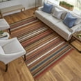 thumbnail image 2 of Feizy Silva Transitional Stripes, Red/Brown/Gray, 8' x 10' Area Rug Easy Care Stain Resistant Pet & Kid Friendly Farmhouse Floor Rug for Living room Bedroom, 2 of 9
