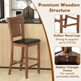 thumbnail image 5 of Costway 2-Piece 25.5" Bar Chair Set with Backrest Padded Seat Footrest Rubber Wood Frame, 5 of 8