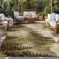 thumbnail image 2 of Brown Mountain Outdoor Rug 5x7 Ft - Reversible Patio Rug Outdoor Camping Rugs, Misty Forest Nature Woodland Pine Tree Landscape Indoor Outdoor Area Rugs, Non-Slip Outdoor Carpet Runner for Deck/Porch, 2 of 8