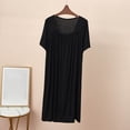 thumbnail image 6 of YgkuHd Cotton Nightgowns for Women Womens Solid Color Lace V Neck No Sleeved Loose Casual Mid Calf Nightgown Casual Print Sleepdress, 6 of 8
