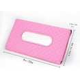 thumbnail image 3 of Soporte para pañuelos para coche, soporte para máscara de tela para coche, con bolsa sin pañuelos, universal, de piel sintética, color rosa, para visera de coche, cajas de almacenamiento de papel de seda, clip para colgar pañuelos, soporte para servilletas/máscaras para coche RV Sailing Electrónica, 3 of 5