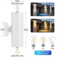thumbnail image 3 of Nordic Hygge Modern Outdoor Wall Light with Dusk to Dawn Sensor, White, 2-Pack, 3 of 5