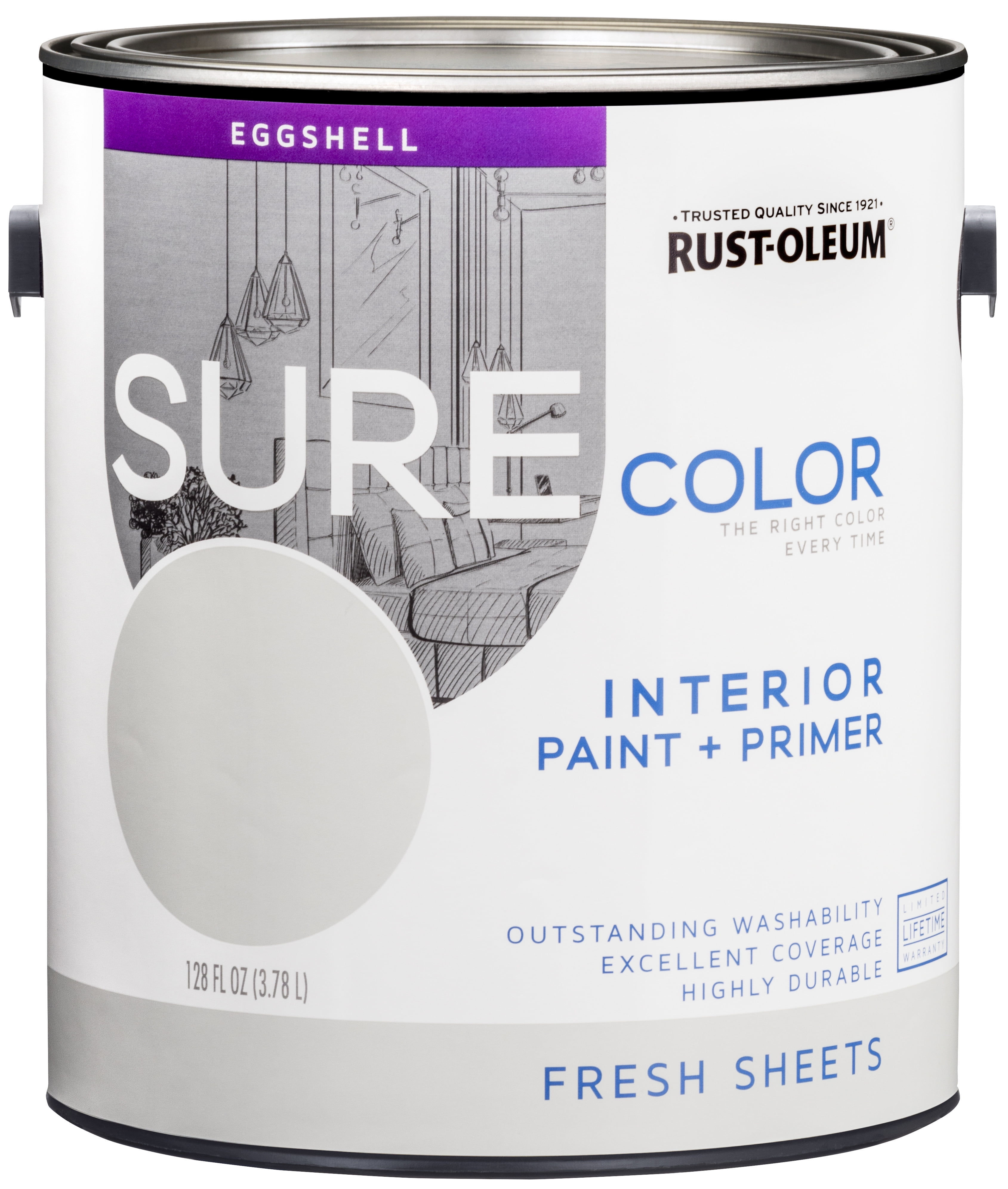 Fresh Sheets, RustOleum Sure Color Interior Paint + Primer, Eggshell