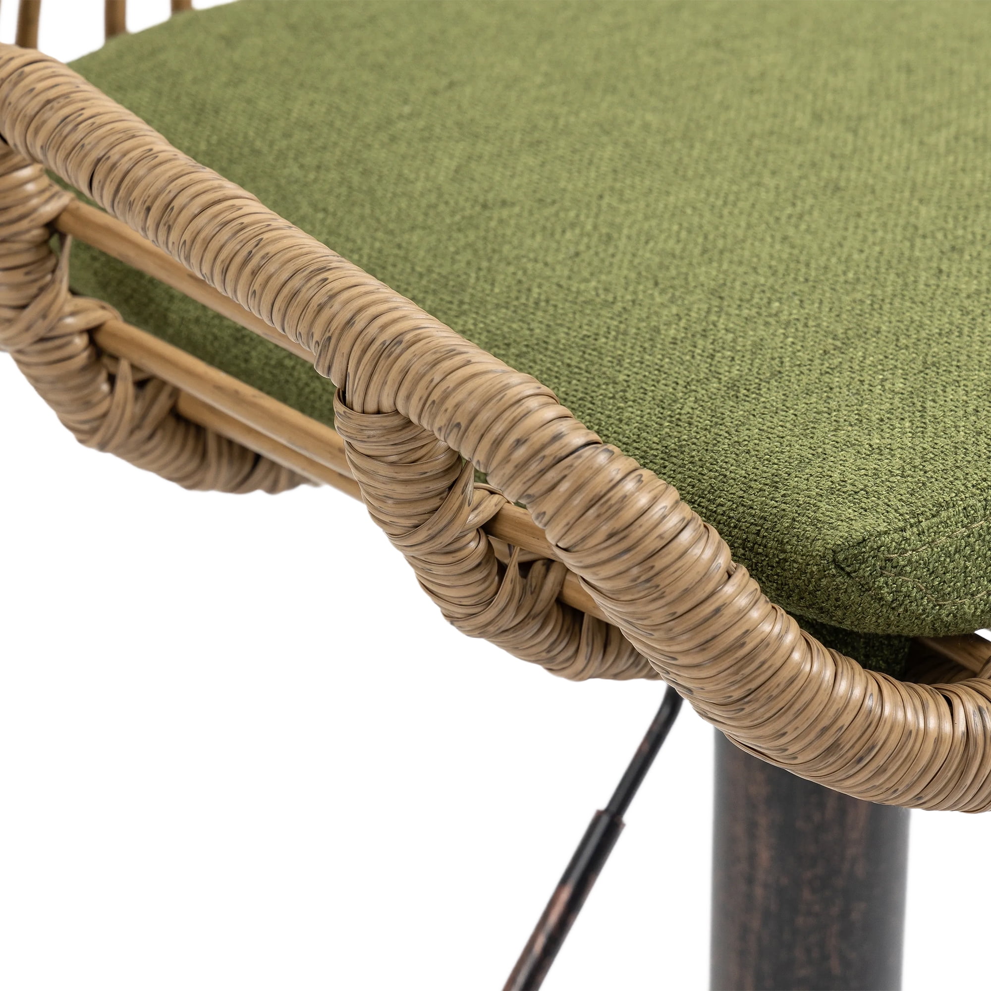 MAYEERTY Modern Swivel Bar Stools Set of 2 Adjustable Counter Height Chairs with Footrest for Kitchen, Dining Room (Green)