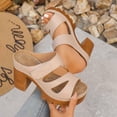 thumbnail image 2 of TAGOLD Women's Sandals,Women's Fashionable Casual Solid Color Closed-Toe High Heels Heel Slippers, 2 of 5