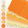 thumbnail image 4 of Paquetes de tela de algodón Uxcell, 7 piezas de 20 x 20 pulgadas, cuadrados de tela precortados de algodón 100% impresos con flores para costura, patchwork, quilting y manualidades DIY, Naranja, 4 of 7