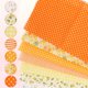thumbnail image 4 of Paquetes de tela de algodón Uxcell, 7 piezas de 20 x 20 pulgadas, cuadrados de tela precortados de algodón 100% impresos con flores para costura, patchwork, quilting y manualidades DIY, Naranja, 4 of 7