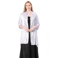 thumbnail image 4 of Hanerdun Womens Satin Shawl Wraps Wedding Party Scarf Soft Scarves for Bridal Evening Dresses Purple, 4 of 5
