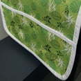 thumbnail image 3 of Forest Microwave Oven Cover, Jungle Scene of Tropical Monstera Leaves, Water Resistant Organizer with Pockets for Kitchen, 36" x 12", Lime Green Evergreen, by Ambesonne, 3 of 4