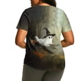 thumbnail image 3 of Plus Size Women's Halloween Ghost Printed T-Shirt Summer Fall Crewneck Short Sleeve Graphic Tee Tops M-5XL, 3 of 6