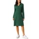 thumbnail image 1 of INSPIRE CHIC Vestidos Vintage de Cuadros para Mujeres con Cuello en V de Manga Larga, Vestido Casual de Camisa hasta la Rodilla en Verde Oscuro, 1 of 6