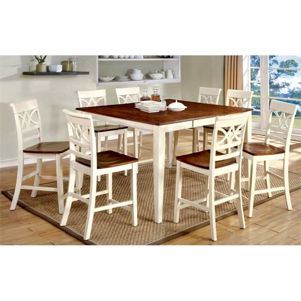 Furniture Of America Maxey Wood Extendable Counter Height Dining Table In White Com Furniture Of America Maxey Wood, Counter Height Extendable Dining Table White